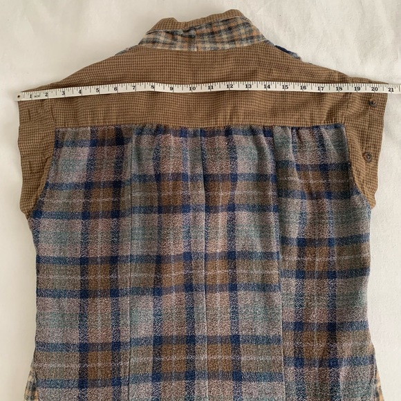 🇨🇦Upcycled Plaid Flannel cowl-neck tunic dress - Picture 11 of 12